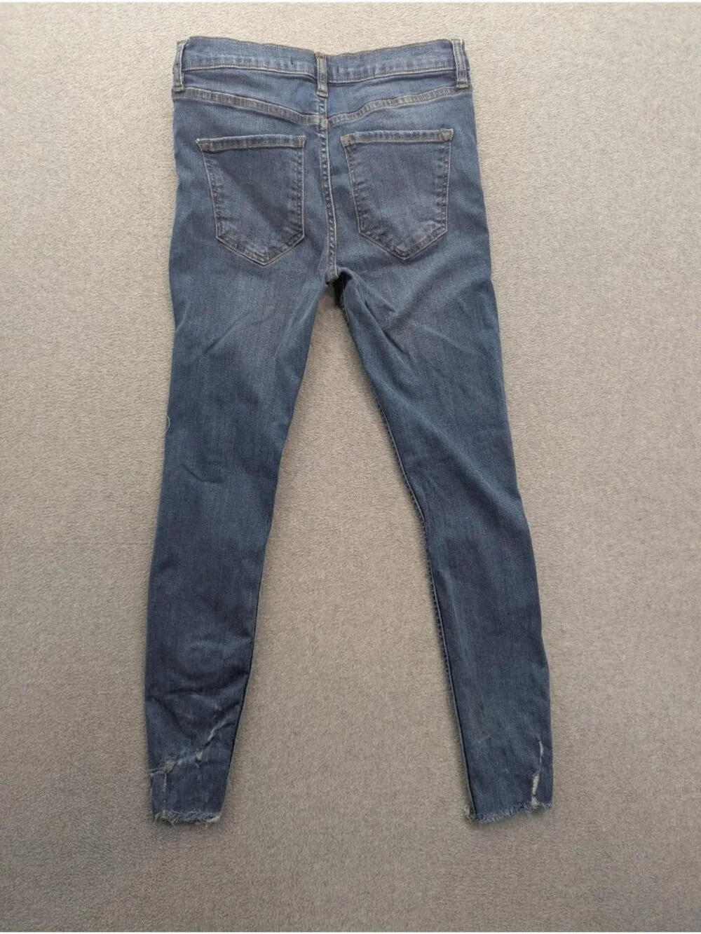 Free People Skinny Jeans Womens W27 Med Wash Mid Rise Distressed Stretch Denim
